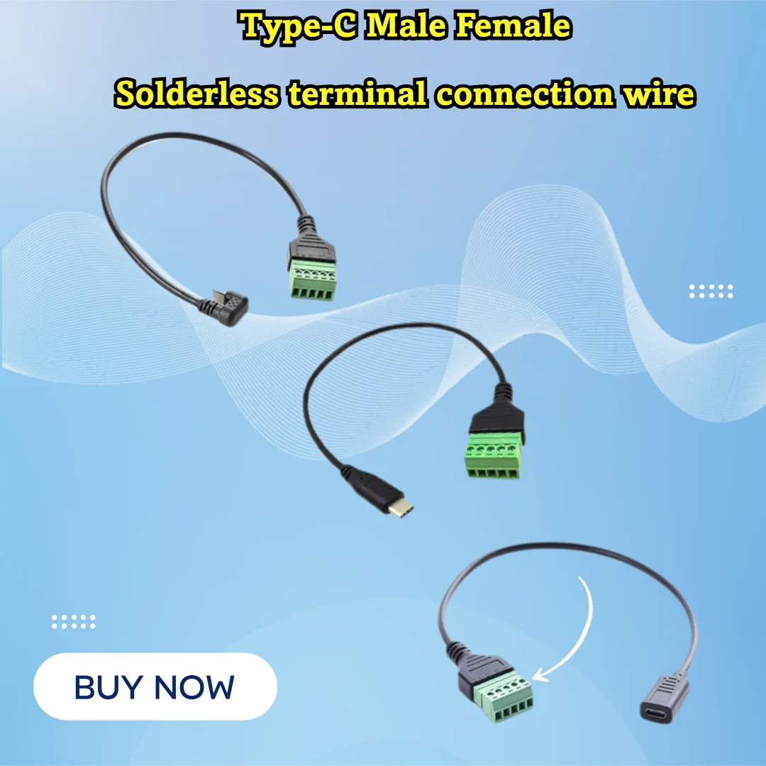 USB 2.0 Type-C Male to 5 Pin Female Adapter Cable 0.3m U Angle Bolt Screw Shield Terminals Pluggable Way
USB 2.0 Type-C Male to 5 Pin Female Adapter Cable 0.3m U Angle Bolt Screw Shield Terminals Pluggable Way