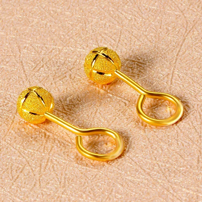 24K AU999 Gold Round Bead Stud Earrings for Women - Smooth Polished Spheres, High-Purity Gold, Timeless & Elegant
24K AU999 Gold Round Bead Stud Earrings for Women - Smooth Polished Spheres, High-Purity Gold, Timeless & Elegant