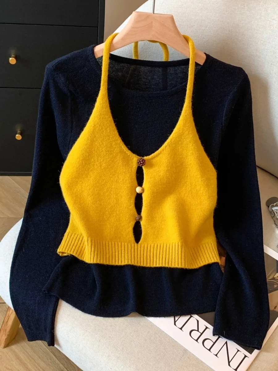 Рекомендуемый вязаный свитер Self-Kee Long Sve round Ne Vest, женский комплект из двух предметов, ранний осенний топ, цветной дизайн
Рекомендуемый вязаный свитер Self-Kee Long Sve round Ne Vest, женский комплект из двух предметов, ранний осенний топ, цветной дизайн