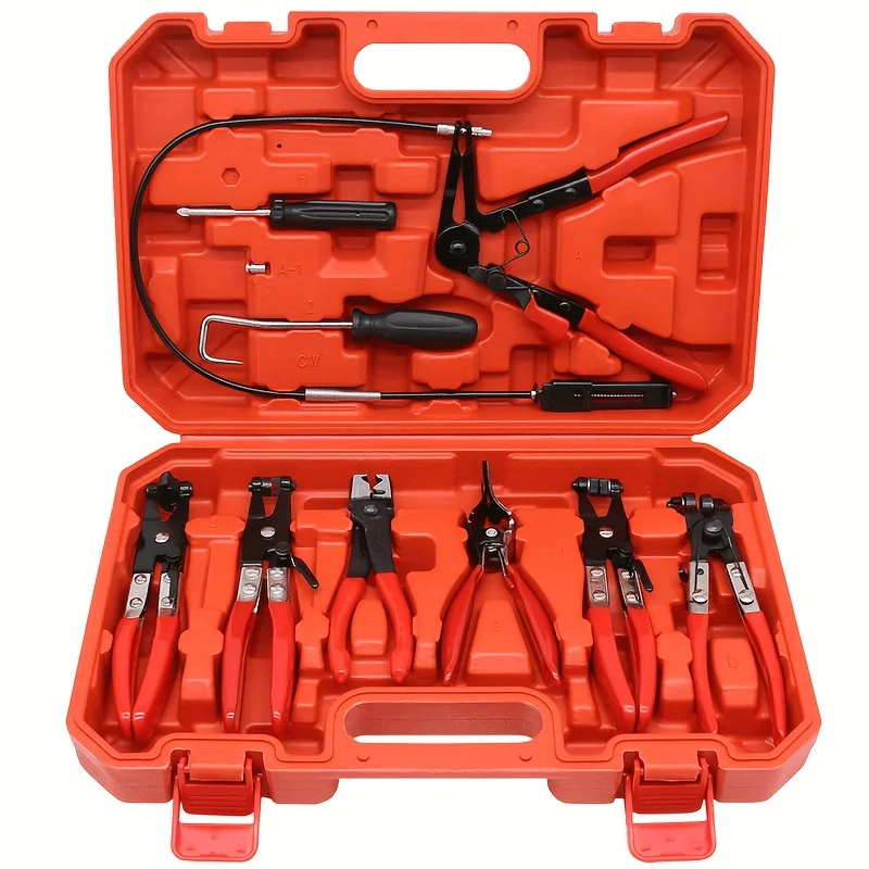 9pcs Hose Clamp Pliers Set Flexible Wire Long Reach Swivel Jaw + Flat Band Pliers Professional Hose Clamp Hand Tool
9pcs Hose Clamp Pliers Set Flexible Wire Long Reach Swivel Jaw + Flat Band Pliers Professional Hose Clamp Hand Tool