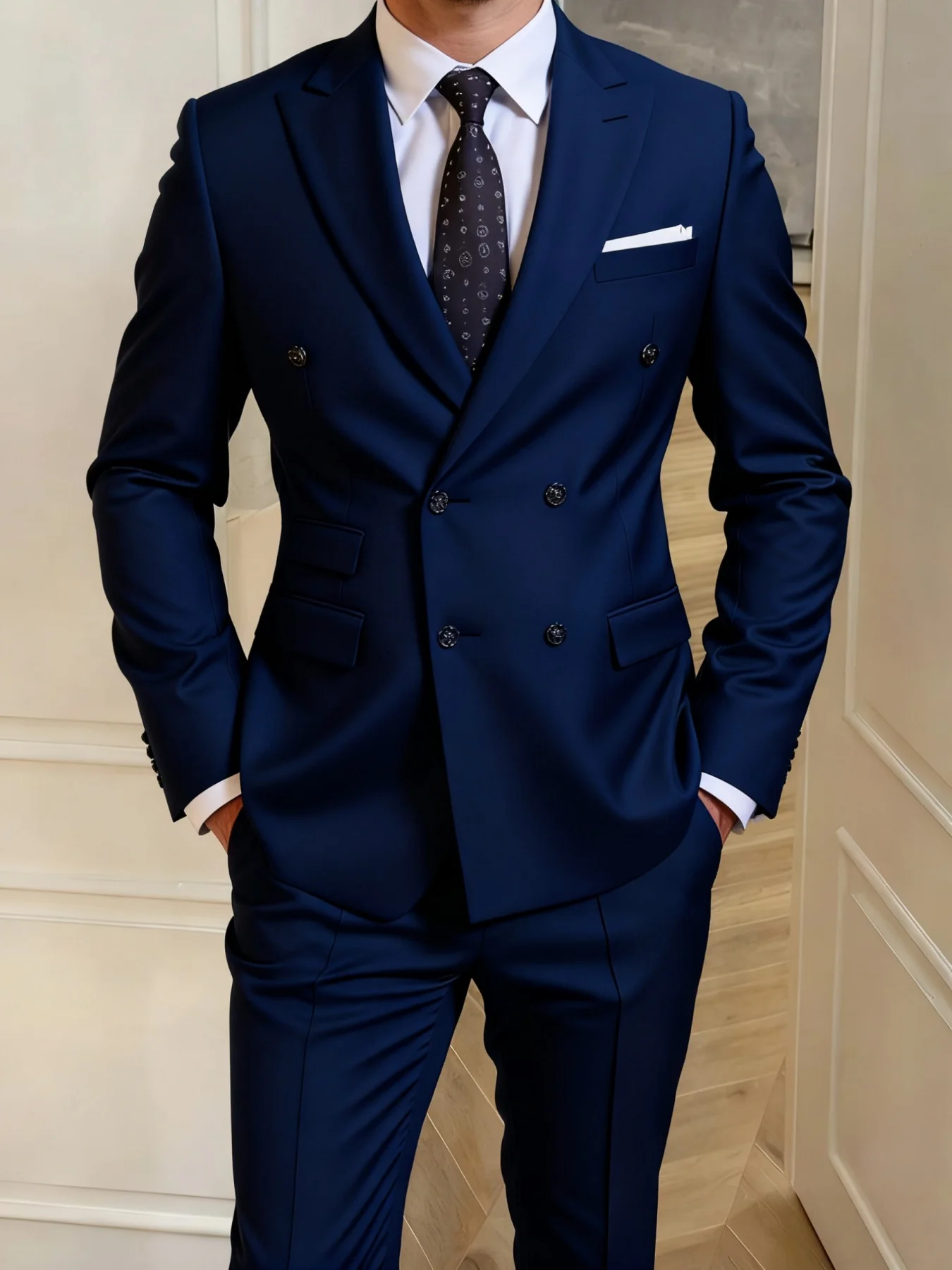 Men's Classic Solid Suit Set Double Breasted Peak Lapel Blazer Pants Elegant Office Party Wedding
Men's Classic Solid Suit Set Double Breasted Peak Lapel Blazer Pants Elegant Office Party Wedding
