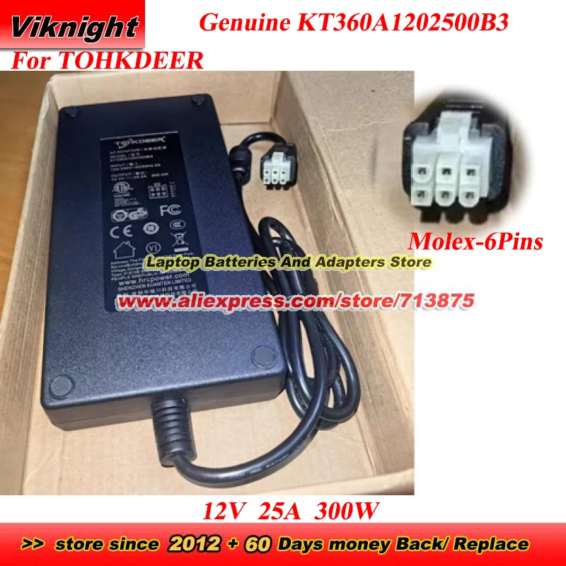 Genuine KT360A1202500B3 AC Adapter TOHKDEER 12V 25A 300W Power Supply For DATALOGIC MAGELLAN M3450VSI SCANNER
Genuine KT360A1202500B3 AC Adapter TOHKDEER 12V 25A 300W Power Supply For DATALOGIC MAGELLAN M3450VSI SCANNER
