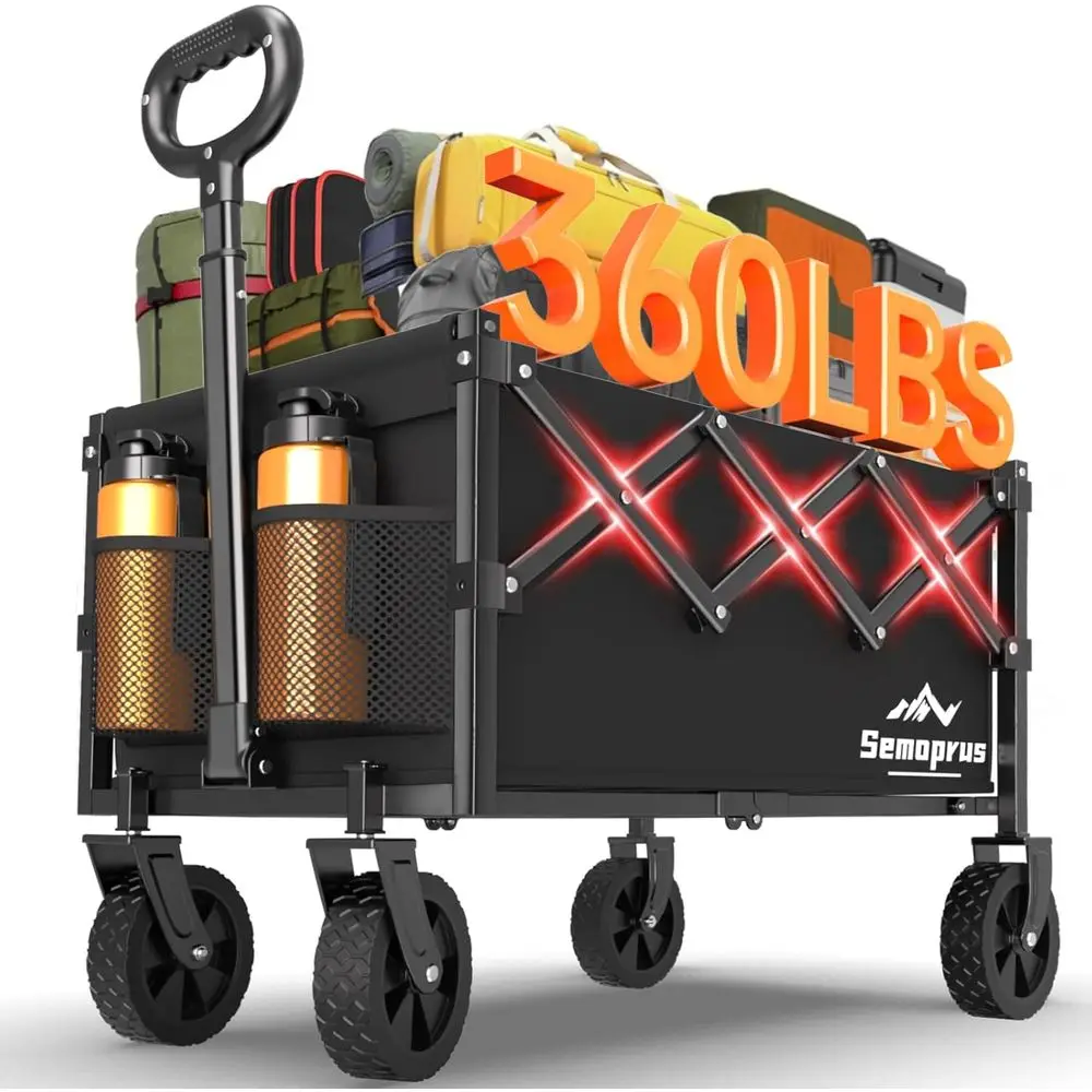 Heavy-Duty 360LB Folding Utility Wagon with 100L Capacity for Outdoor, Beach, Camping, Gardening, and Shopping
Heavy-Duty 360LB Folding Utility Wagon with 100L Capacity for Outdoor, Beach, Camping, Gardening, and Shopping