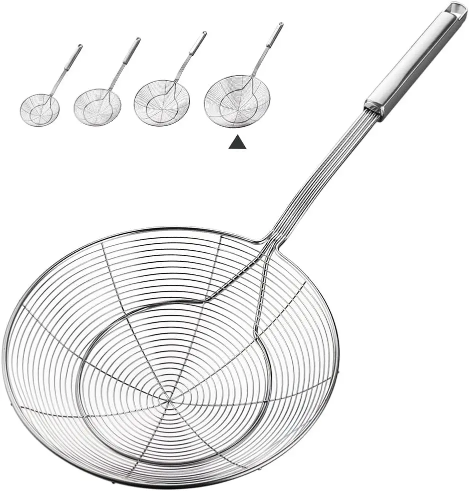 7.9 Inch Spider Strainer Skimmer, Slotted Spoon for Cooking | Reinforced Double Coil Wire Strainer with Handle Skimmer Spoon Fry
7.9 Inch Spider Strainer Skimmer, Slotted Spoon for Cooking | Reinforced Double Coil Wire Strainer with Handle Skimmer Spoon Fry