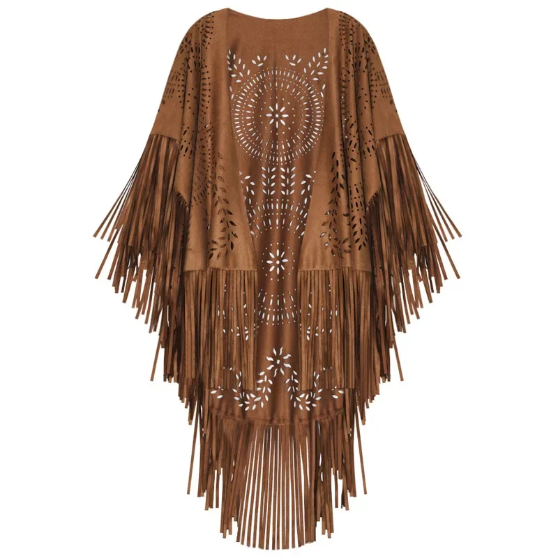 Camel Suede Floral Hollow Out Fringe Tassel Shawl Women Vintage Capes Ponchos Autumn Bohemian cardigan Cloak Boho Capes
Camel Suede Floral Hollow Out Fringe Tassel Shawl Women Vintage Capes Ponchos Autumn Bohemian cardigan Cloak Boho Capes