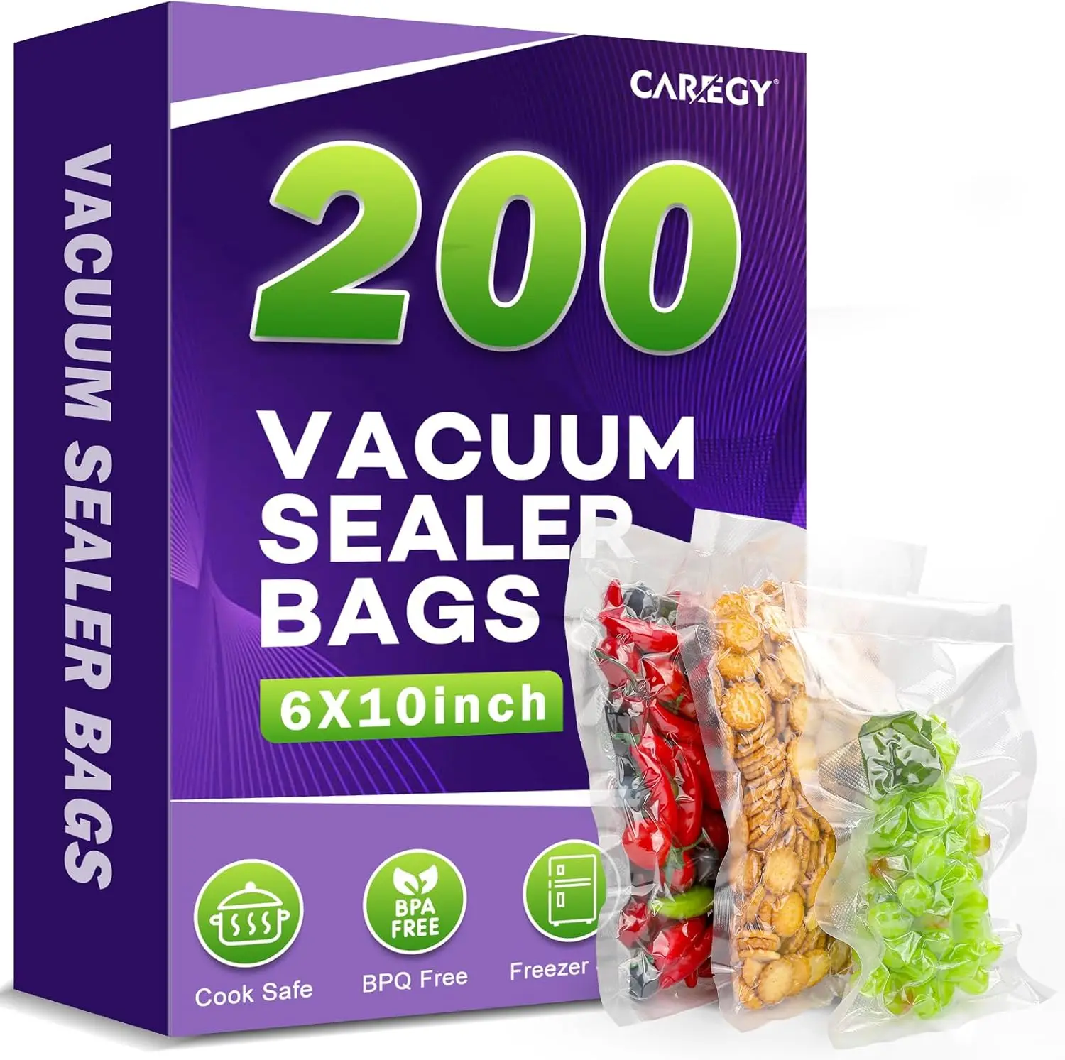 200 Vacuum Sealer Bags 6x10in BPA Free for Food Storage, Meal Prep, Sous Vide
200 Vacuum Sealer Bags 6x10in BPA Free for Food Storage, Meal Prep, Sous Vide
