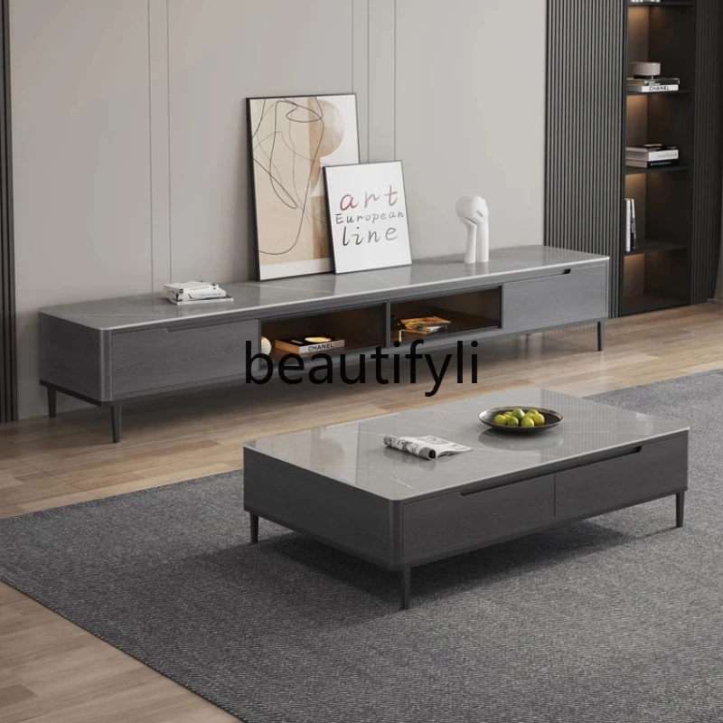 Rectangle rock slab coffee table TV cabinet combination Italian light luxury minimalist solid wood coffee table
Rectangle rock slab coffee table TV cabinet combination Italian light luxury minimalist solid wood coffee table