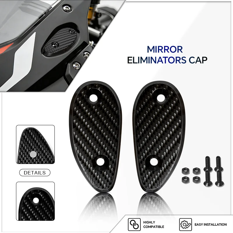 Motorcycle Carbon Fiber Mirror Cover For CBR600RR 2004-2016 CBR1000RR 2004-2007 CBR1000RR R R-SP 2008-2026 Rear Mirror Cap