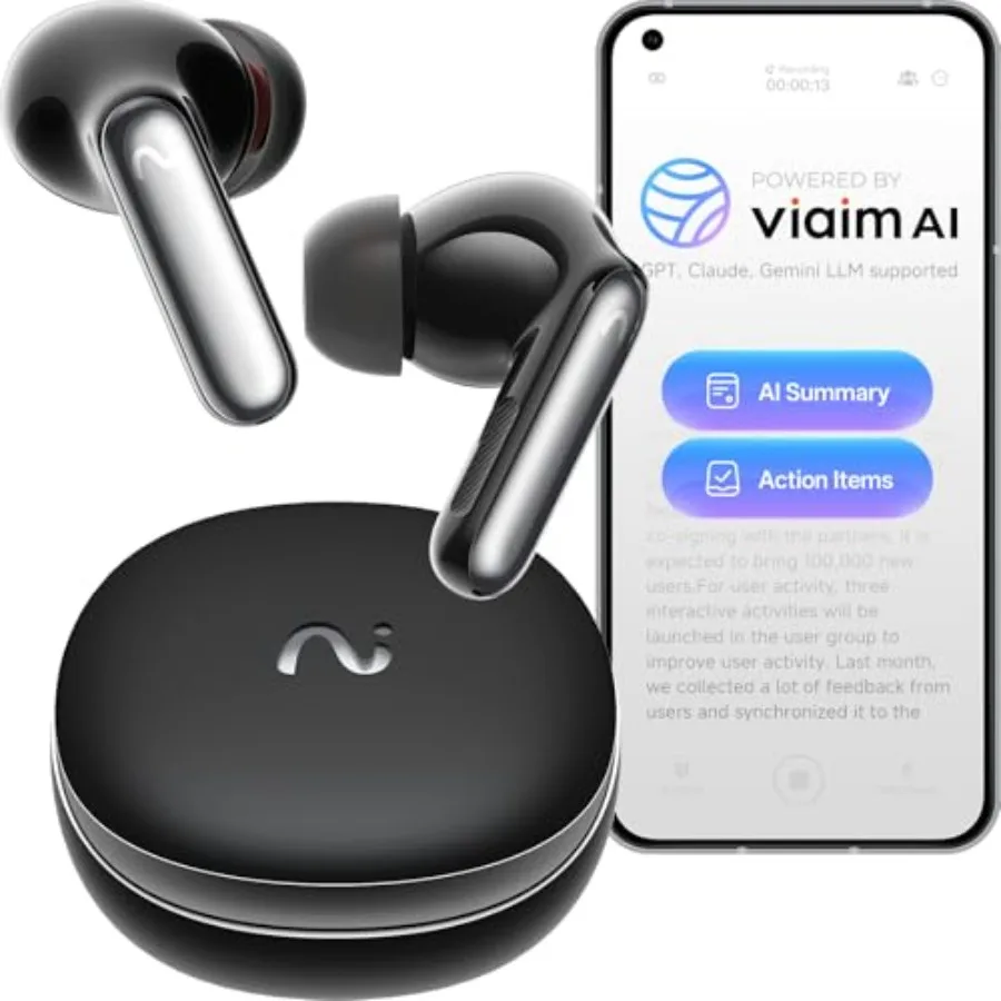 Professional AI voice recorder earbuds for meetings, calls lectures: aluminum body, matte black, transcribe summarize in 78 lan
Professional AI voice recorder earbuds for meetings, calls lectures: aluminum body, matte black, transcribe summarize in 78 lan
