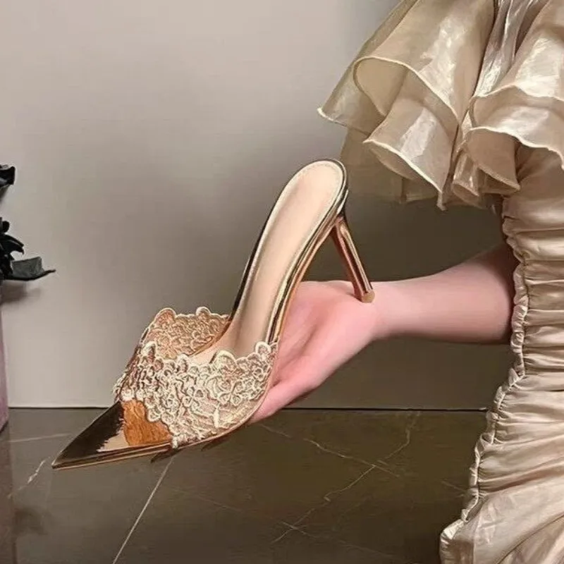 2026 Summer New Lace Mesh Women's Heeled Mules Fashion Solid Color Pointed Toe Casual Stiletto Heel Women Shoes Туфли Женские
2026 Summer New Lace Mesh Women's Heeled Mules Fashion Solid Color Pointed Toe Casual Stiletto Heel Women Shoes Туфли Женские