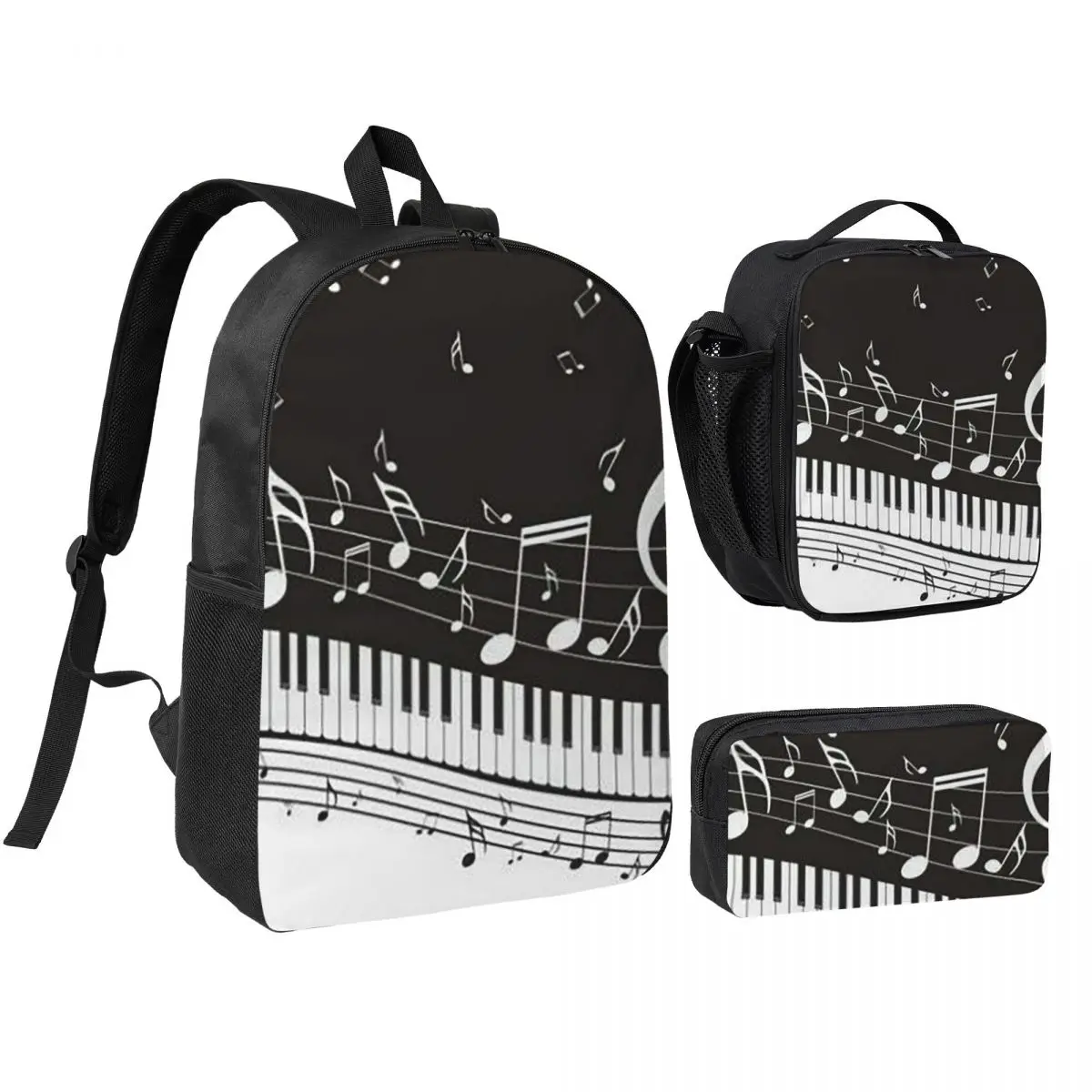 Golden Musical Notes Piano Keyboard Backpack BookBag School Bag Computer Shoulder Bags 3ps Insulated Lunch Bag Pencil Case
Golden Musical Notes Piano Keyboard Backpack BookBag School Bag Computer Shoulder Bags 3ps Insulated Lunch Bag Pencil Case