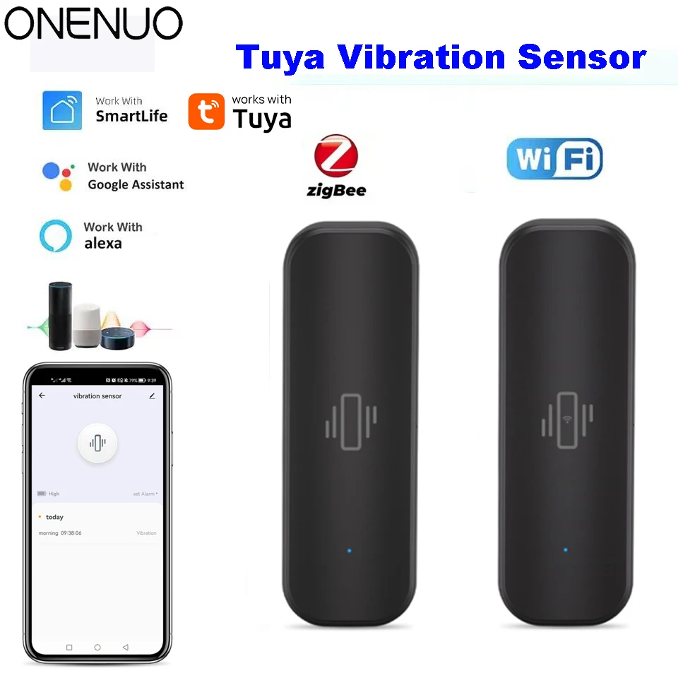 WiFi or Zigbee Vibration Sensor Home Security Protection Tuya Smart Life App Real-time Remote Shock Alarm with Black Color
WiFi or Zigbee Vibration Sensor Home Security Protection Tuya Smart Life App Real-time Remote Shock Alarm with Black Color