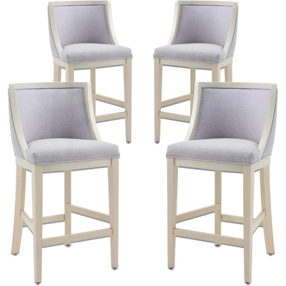 Farmhouse Bar Stools Set of 4 Counter Height Barstools with Curved Back Upholstered Counter Stools for Kitchen Island Bar Pub Cl
Farmhouse Bar Stools Set of 4 Counter Height Barstools with Curved Back Upholstered Counter Stools for Kitchen Island Bar Pub Cl