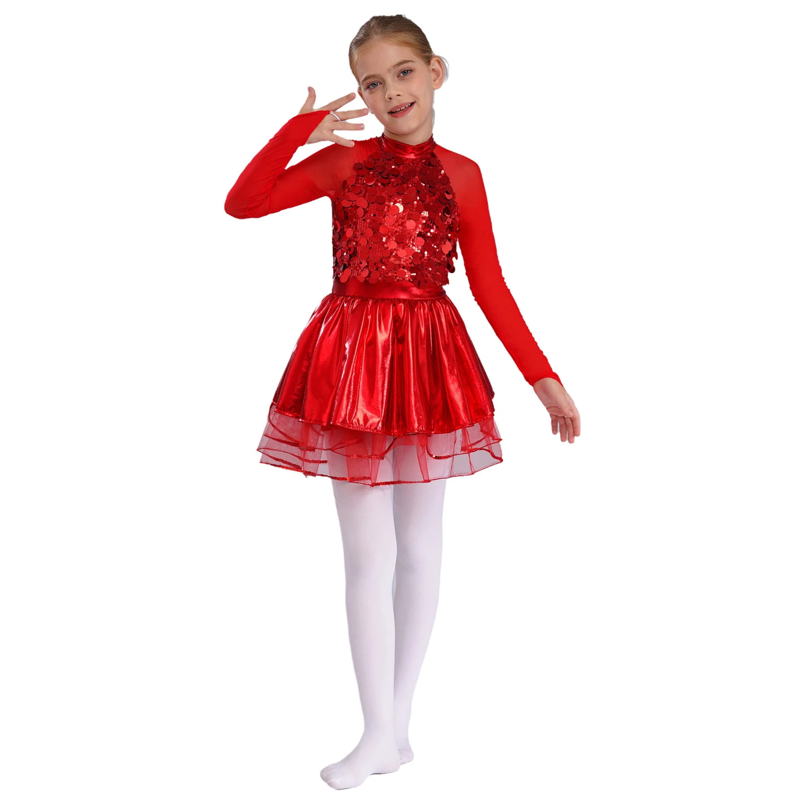Kids Girls Sparkling Sequins Tutu Ballet Dresses Dance Performance Costume Sheer Mesh Long Sleeves Ballet Birthday Dance Dress
Kids Girls Sparkling Sequins Tutu Ballet Dresses Dance Performance Costume Sheer Mesh Long Sleeves Ballet Birthday Dance Dress