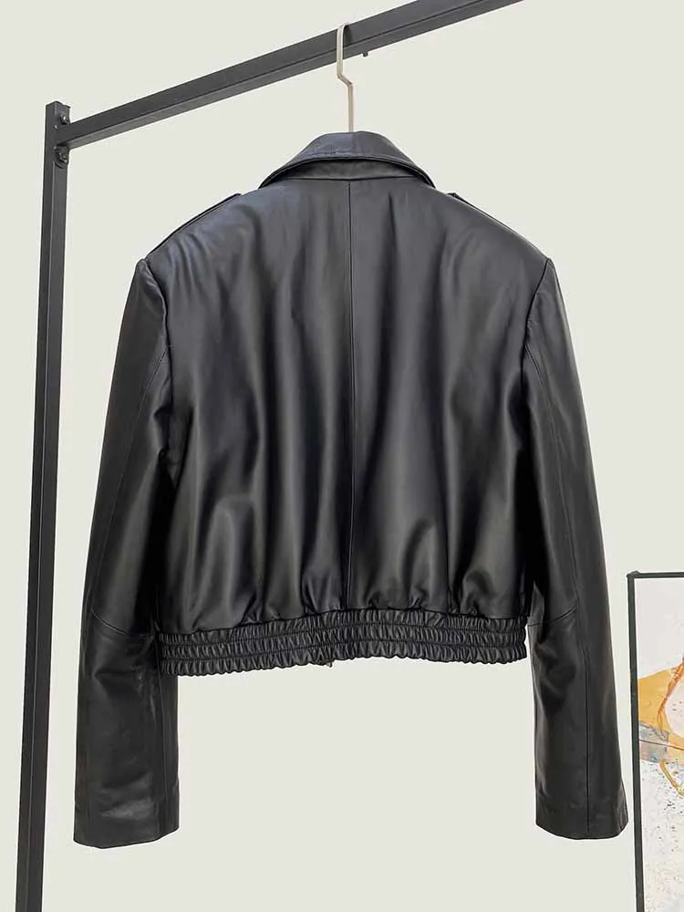 Design Sense Elastic and Waisted First Layer Sheep Leather Jacket High Quality Genuine Real Coat for Women Loose Lapels
Design Sense Elastic and Waisted First Layer Sheep Leather Jacket High Quality Genuine Real Coat for Women Loose Lapels