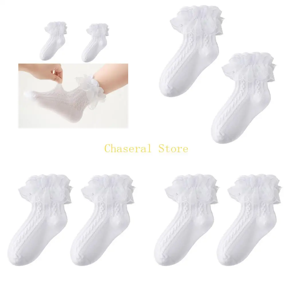 E7CE Double Layer Lace Socks for School Family Gatherings Comfortable Kids Socks
E7CE Double Layer Lace Socks for School Family Gatherings Comfortable Kids Socks