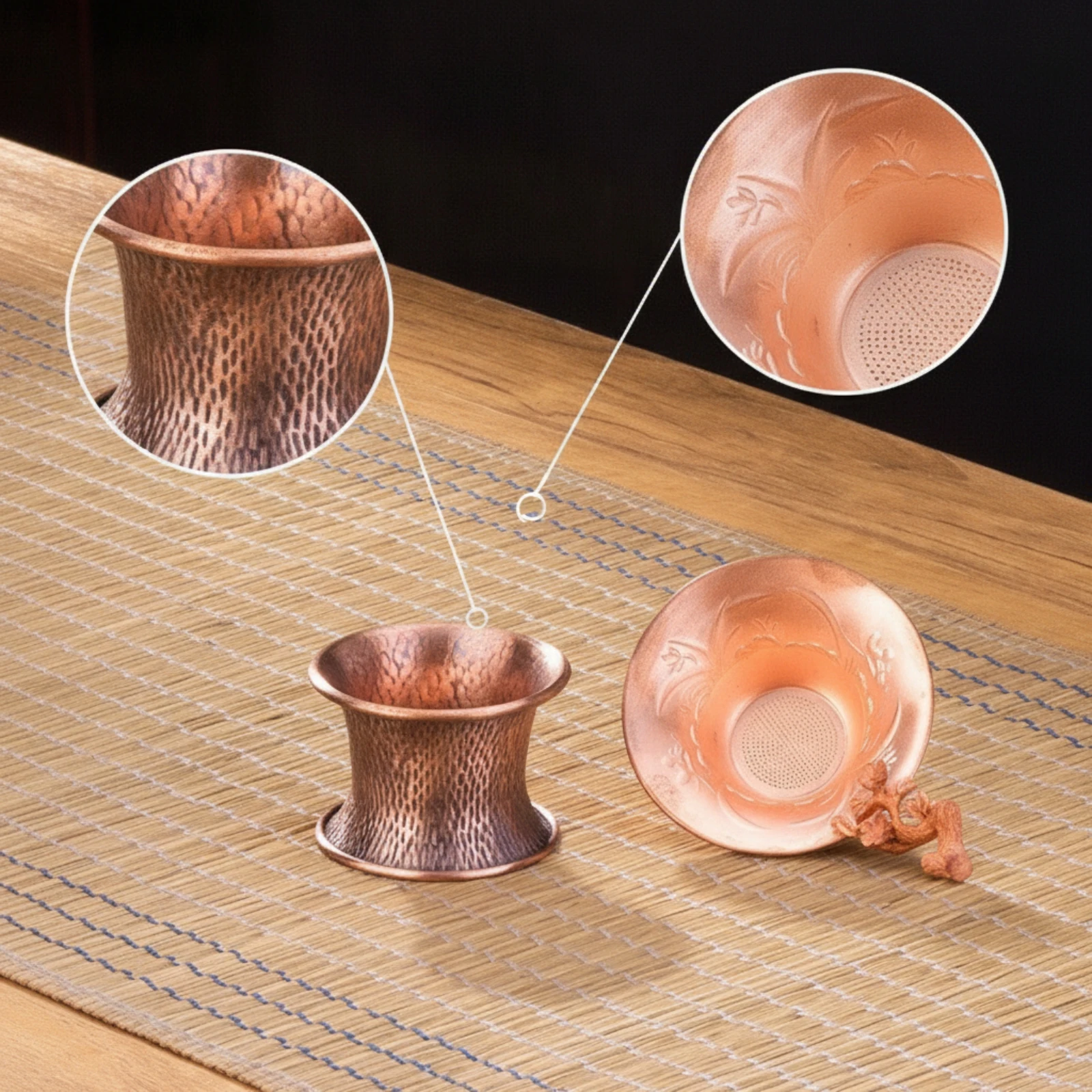 2 Pieces Tea Strainer with Holder Hammered Tea Strainer Easy to Clean Sturdy
2 Pieces Tea Strainer with Holder Hammered Tea Strainer Easy to Clean Sturdy
