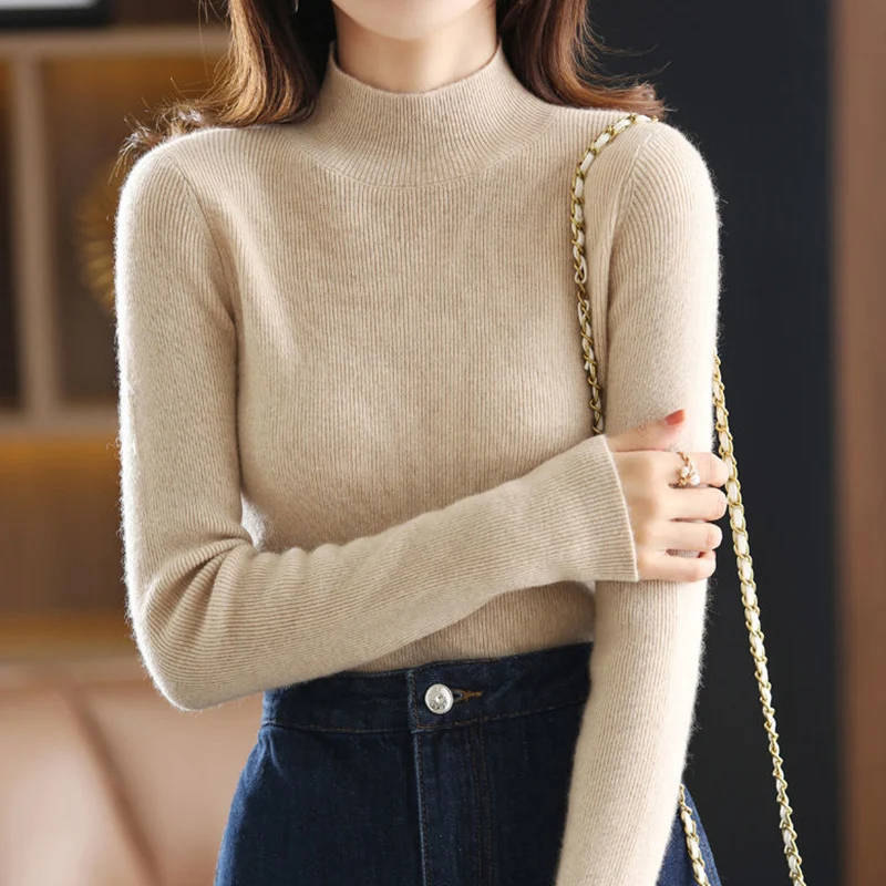 Basic Soft Solid Sweaters Women Spring Causal Bottom Turtleneck Pullovers Korean Fashion Slim Fit Knitting Jumpers
Basic Soft Solid Sweaters Women Spring Causal Bottom Turtleneck Pullovers Korean Fashion Slim Fit Knitting Jumpers