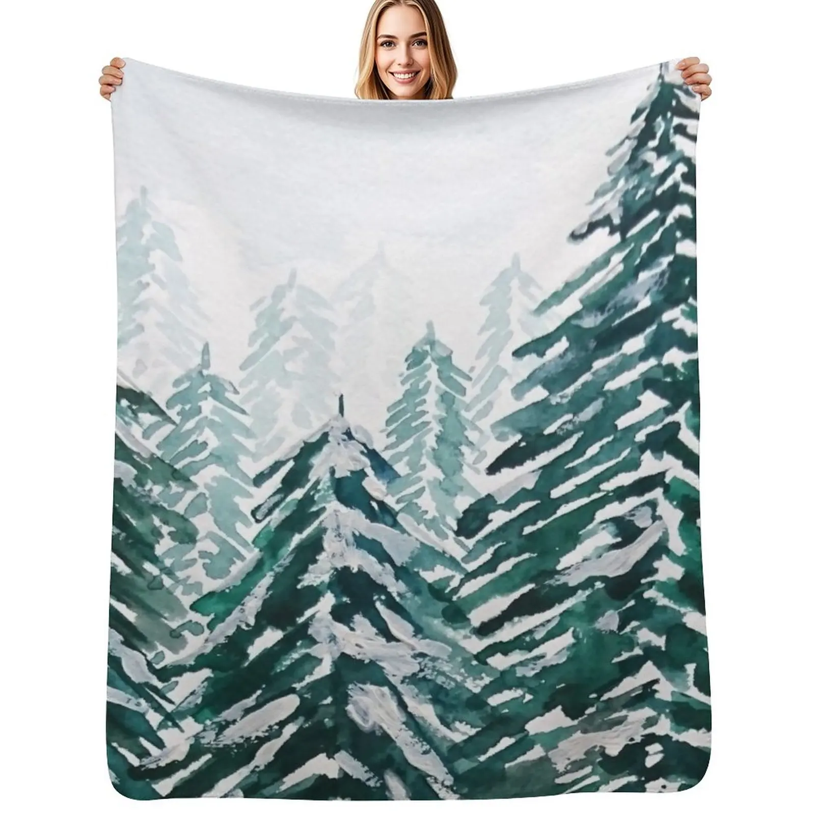 hand painted snowy pine forest green Throw Blanket Soft Bedroom Blanket for Night Sleeping
hand painted snowy pine forest green Throw Blanket Soft Bedroom Blanket for Night Sleeping
