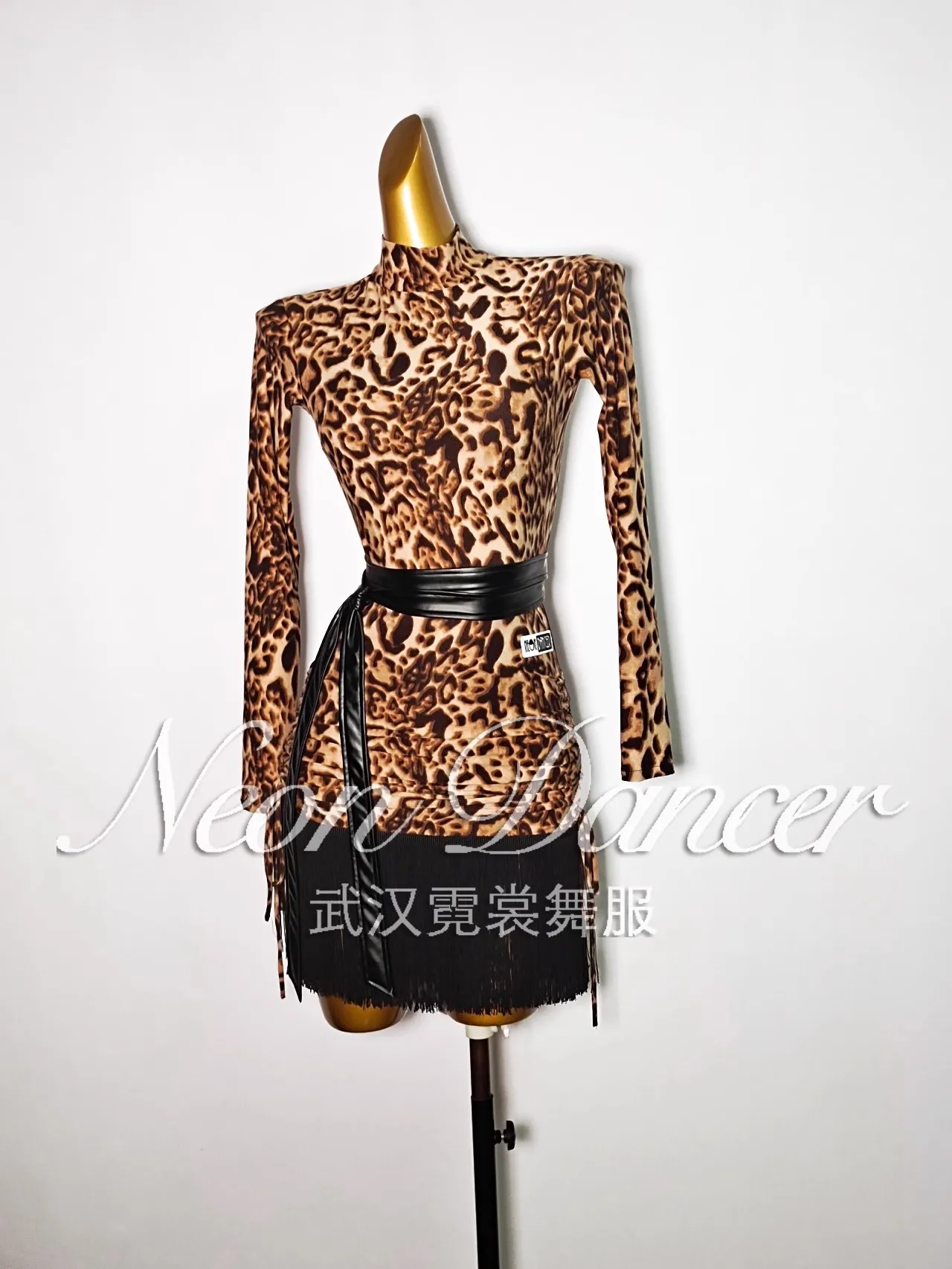 Neondancer New Professional Women's Latin Dance Long-Sleeved Training Clothes Leopard Print Dress
Neondancer New Professional Women's Latin Dance Long-Sleeved Training Clothes Leopard Print Dress