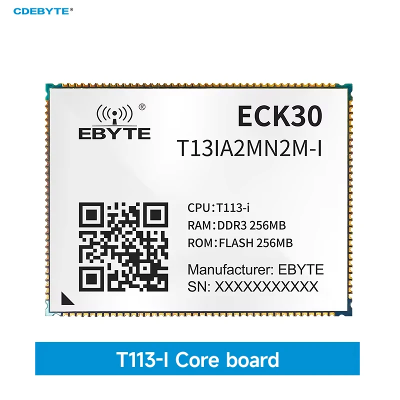 T113-i System On Board CDEBYTE ECK30-T13IA2MN2M-I 256MB DDR3 Linux Core Board ARM Dual-Core A7 4K Decoding Gigabit Ethernet
T113-i System On Board CDEBYTE ECK30-T13IA2MN2M-I 256MB DDR3 Linux Core Board ARM Dual-Core A7 4K Decoding Gigabit Ethernet
