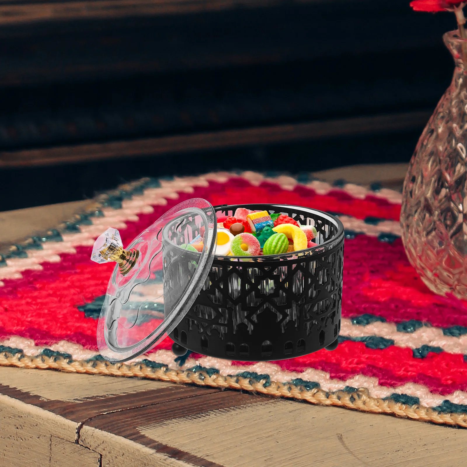 Snack Candy Tray Black Metal Box for Middle East Id -Adjha Dessert Serving Kitchen Barware Dried Fruit Container
Snack Candy Tray Black Metal Box for Middle East Id -Adjha Dessert Serving Kitchen Barware Dried Fruit Container