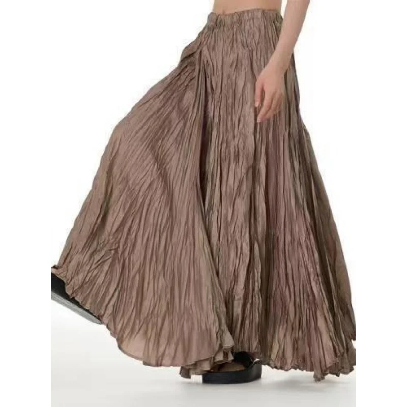 European and American Style Simple Wrinkled Midi Skirt2025Summer New Trendy Women's Fashion Versatile Oversized Flared Skirt
European and American Style Simple Wrinkled Midi Skirt2025Summer New Trendy Women's Fashion Versatile Oversized Flared Skirt