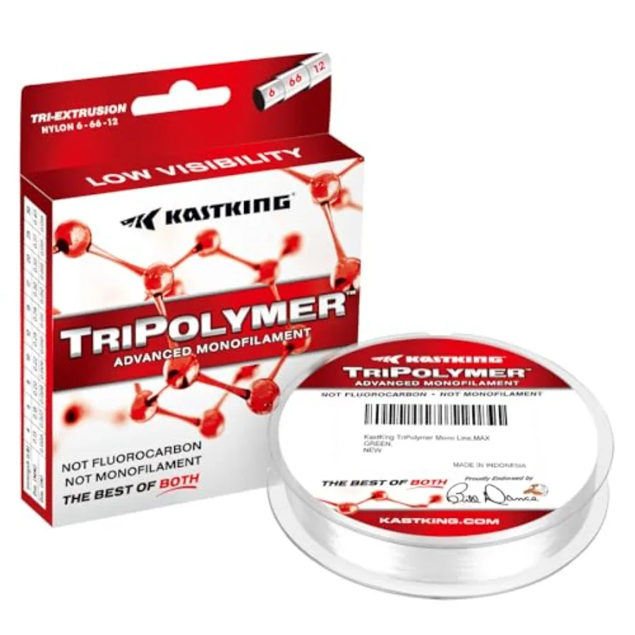 TriPolymer Advanced Monofilament Fishing Line, Low Light Refraction, Super Smooth, Highly Abrasion Resistant, Triple Cross Head
TriPolymer Advanced Monofilament Fishing Line, Low Light Refraction, Super Smooth, Highly Abrasion Resistant, Triple Cross Head