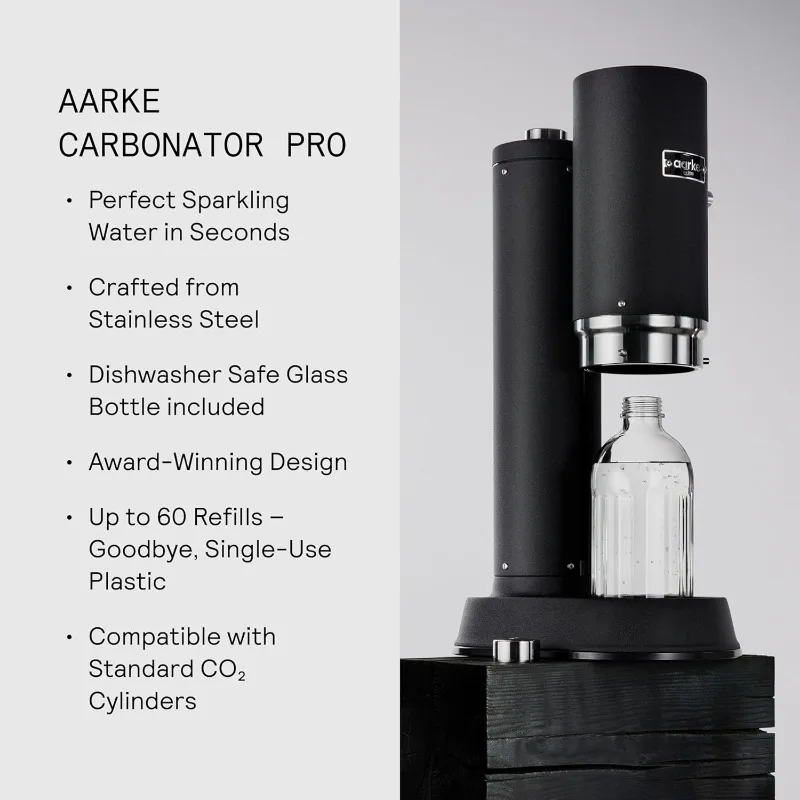 Аппарат для газирования воды Aarke Carbonator Pro, из нержавеющей стали, с многоразовой стеклянной бутылкой объемом 800 мл (матовый черный)
Аппарат для газирования воды Aarke Carbonator Pro, из нержавеющей стали, с многоразовой стеклянной бутылкой объемом 800 мл (матовый черный)