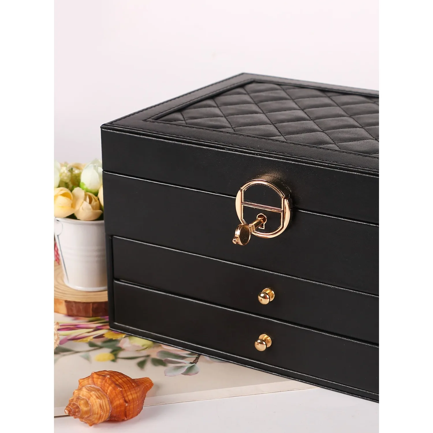 3-Layer Jewelry Box With Lock, Jewelry Organizer For Necklaces, Rings, Earrings Display
3-Layer Jewelry Box With Lock, Jewelry Organizer For Necklaces, Rings, Earrings Display