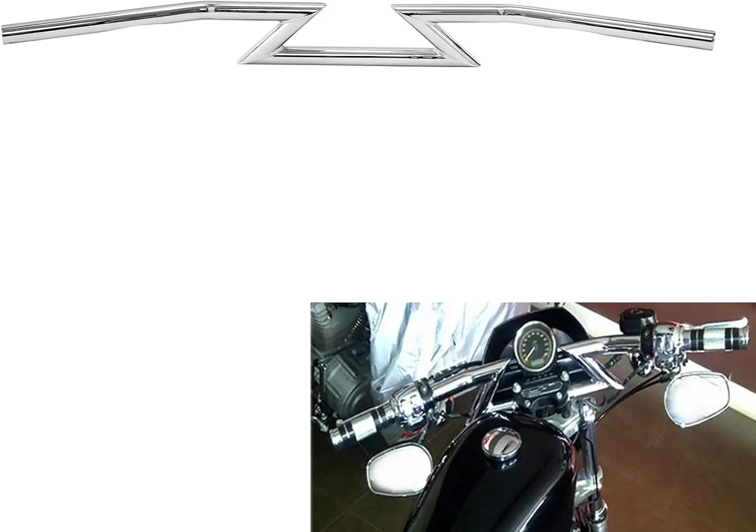 4" Rise 1" Fat Z-Bar Handlebar Fit For Harley-Davidson Honda Yamaha Suzuki Kawasaki Triumph Most Chopper Cruisers Bobber Bike Ca
4" Rise 1" Fat Z-Bar Handlebar Fit For Harley-Davidson Honda Yamaha Suzuki Kawasaki Triumph Most Chopper Cruisers Bobber Bike Ca