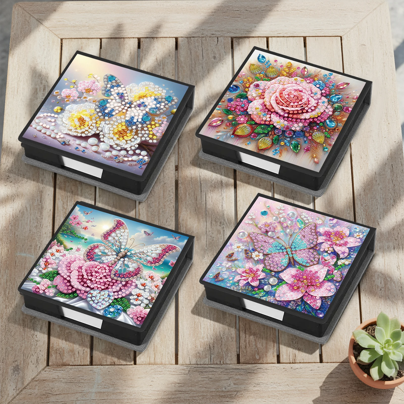 4Pcs 5D DIY PU Diamond Painting Kit Note Box with 160 Sheets Paper Diamond Art Sticky Note Holder for Adults Gift Home Decor
4Pcs 5D DIY PU Diamond Painting Kit Note Box with 160 Sheets Paper Diamond Art Sticky Note Holder for Adults Gift Home Decor