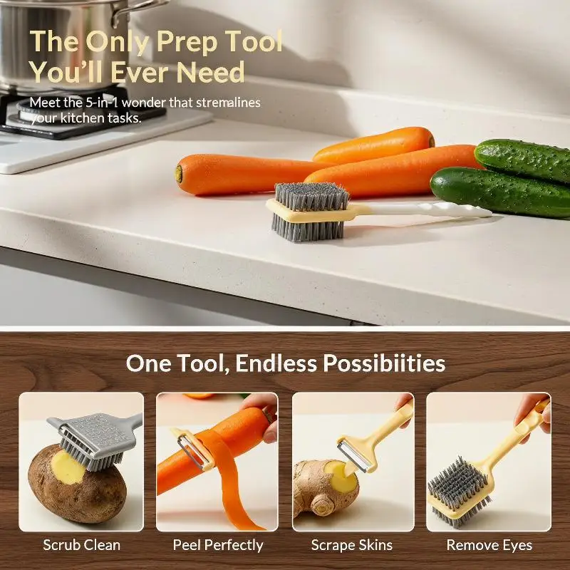 Vegetable Cleaning Brush Scrubber For Food Multifunctional Fruit Carrot Peeler Kitchen Tools
Vegetable Cleaning Brush Scrubber For Food Multifunctional Fruit Carrot Peeler Kitchen Tools