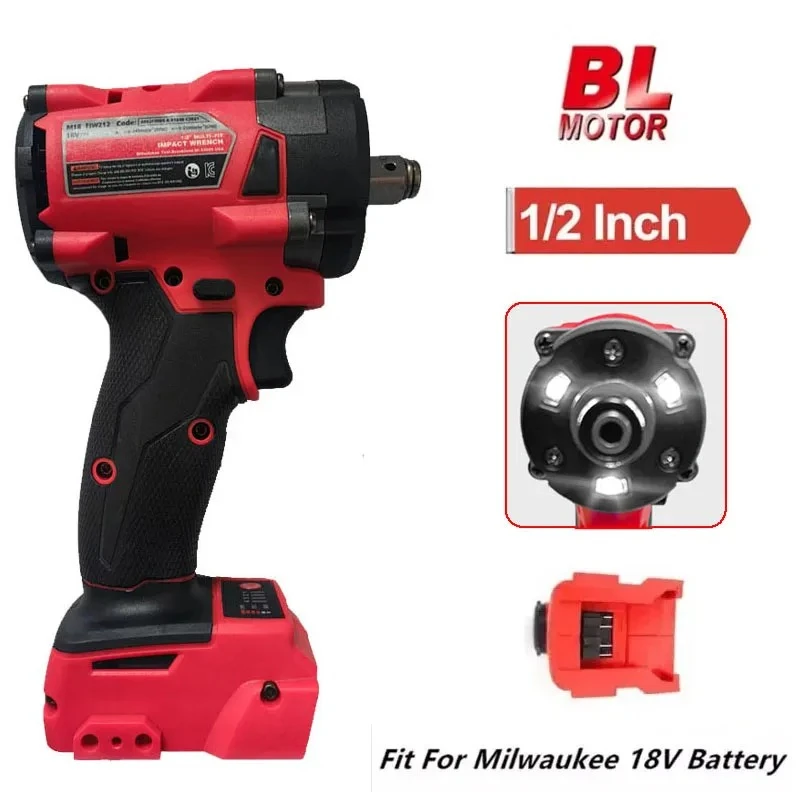 Brushless Impac Wrench 500N.m Electric Driver 1/2" Repair Cordless Screwdriver 4 Gears Power Tools for 18V Battery
Brushless Impac Wrench 500N.m Electric Driver 1/2" Repair Cordless Screwdriver 4 Gears Power Tools for 18V Battery