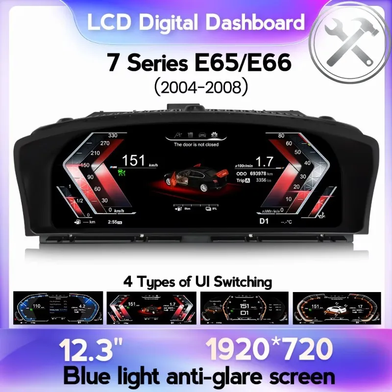 MEKEDE 12.3INCH 4 Core LINUX System HD LCD Speedmeters Dashboard Digital Cluster Auto Parts for E65 E66 2004-2008
MEKEDE 12.3INCH 4 Core LINUX System HD LCD Speedmeters Dashboard Digital Cluster Auto Parts for E65 E66 2004-2008