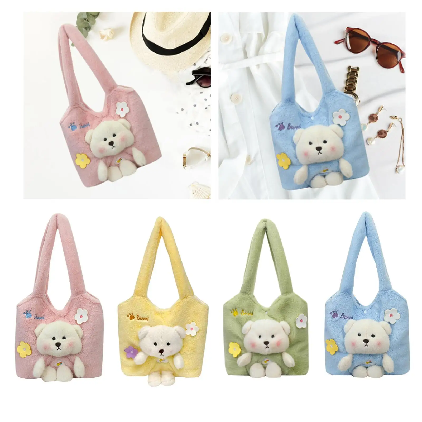 Женская сумка через плечо, креативная портативная плюшевая сумка с мультяшным медведем для работы и поездок на работу
Женская сумка через плечо, креативная портативная плюшевая сумка с мультяшным медведем для работы и поездок на работу