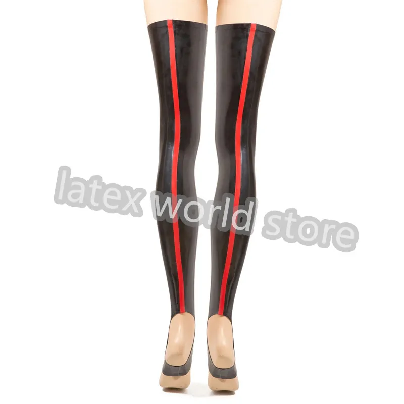 Handmade Latex Stocking Black with Red Trim Sexy Lingerie Fetish Long Rubber Thigh High Socks Cosplay Costumes
Handmade Latex Stocking Black with Red Trim Sexy Lingerie Fetish Long Rubber Thigh High Socks Cosplay Costumes