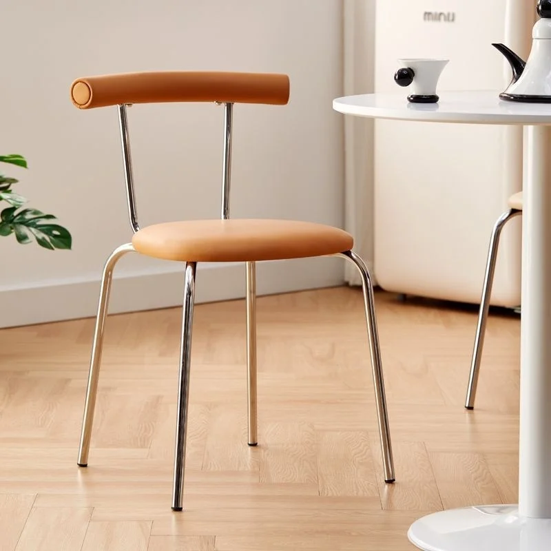 #Used Nordic Modern Leather Dining Chair with Metal Frame Backrest Cream Color for Living Room and Bedroom
#Used Nordic Modern Leather Dining Chair with Metal Frame Backrest Cream Color for Living Room and Bedroom