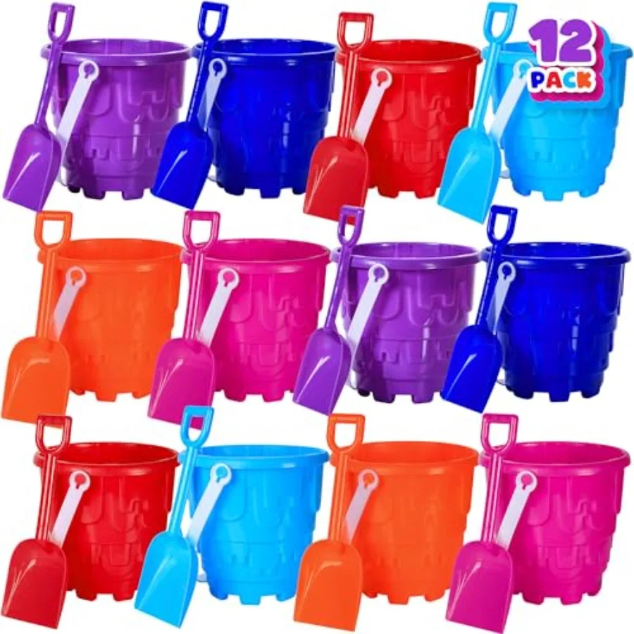 Набор ведер и лопаток для пляжного замка 6 дюймов, 12 ведер и 12 лопаток с игрушками для сборки замка из песка, веселый летний пляж 
Набор ведер и лопаток для пляжного замка 6 дюймов, 12 ведер и 12 лопаток с игрушками для сборки замка из песка, веселый летний пляж