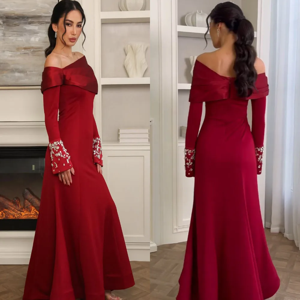 Customized High Quality Strapless Floor Length Beaded Three Quarter Backless Zipper Red Prom Evening Dresses Women فساتين سهره
Customized High Quality Strapless Floor Length Beaded Three Quarter Backless Zipper Red Prom Evening Dresses Women فساتين سهره