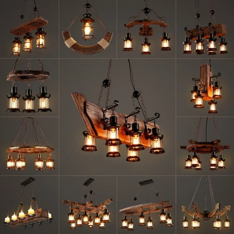 Retro Industrial Solid Wood Chandeliers LOFT Bar Wooden Lamps For vintage home decor luster Chandelier Lighting
Retro Industrial Solid Wood Chandeliers LOFT Bar Wooden Lamps For vintage home decor luster Chandelier Lighting