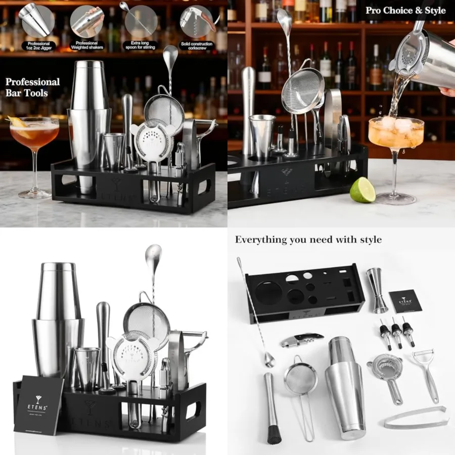 Cocktail Shaker Set Drink Mixer Bar Accessories 15Pcs Mixology Bartender Kit Includes Boston Shaker, Japanese Jigger, Strainer,
Cocktail Shaker Set Drink Mixer Bar Accessories 15Pcs Mixology Bartender Kit Includes Boston Shaker, Japanese Jigger, Strainer,