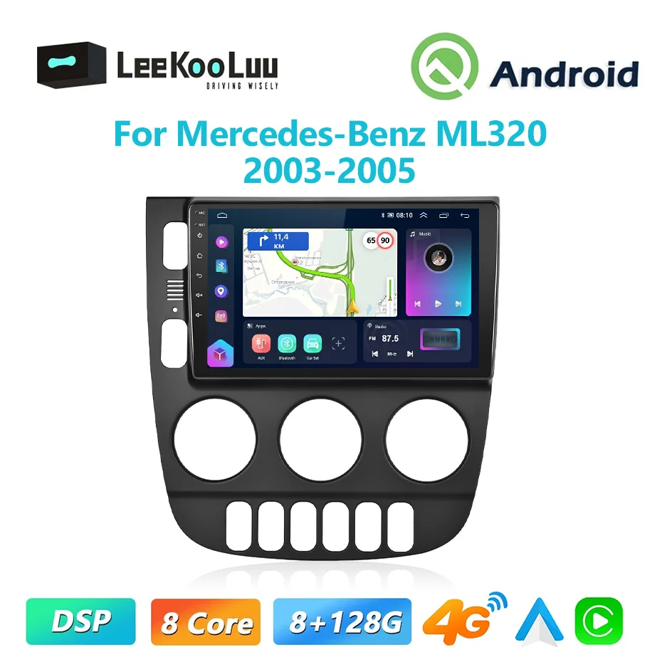 LeeKooLuu 2Din Android Car Stereo Radio GPS Multimedia Player 4G WiFi Carplay For Mercedes-Benz ML320 (left-hand drive)2003-2005
LeeKooLuu 2Din Android Car Stereo Radio GPS Multimedia Player 4G WiFi Carplay For Mercedes-Benz ML320 (left-hand drive)2003-2005