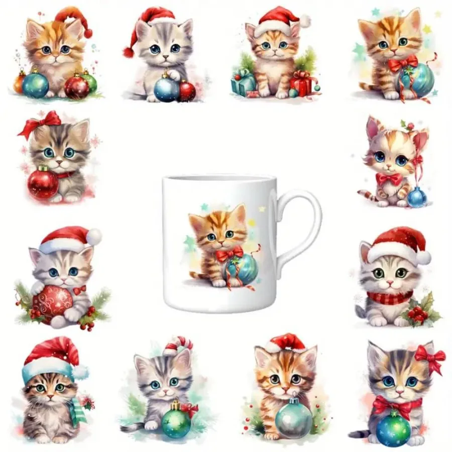 12pcs Christmas Cat Bell Hat UV DTF Cup Wraps Transfer Waterproof Sticker for Glass Cups Furniture Craft DIY Crafts Rub on Tran
12pcs Christmas Cat Bell Hat UV DTF Cup Wraps Transfer Waterproof Sticker for Glass Cups Furniture Craft DIY Crafts Rub on Tran