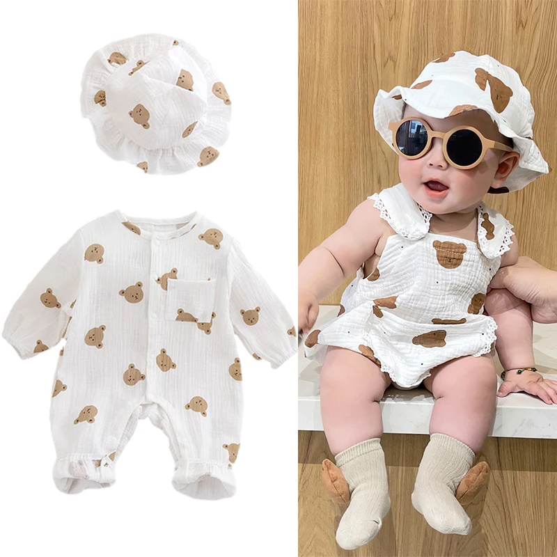Fall Summer cotton Baby Romper Hat Suit Bunny Bear long sleeves Jumpsuit for Boys Girls One-Pieces Cute Infant Clothing 0-2T
Fall Summer cotton Baby Romper Hat Suit Bunny Bear long sleeves Jumpsuit for Boys Girls One-Pieces Cute Infant Clothing 0-2T