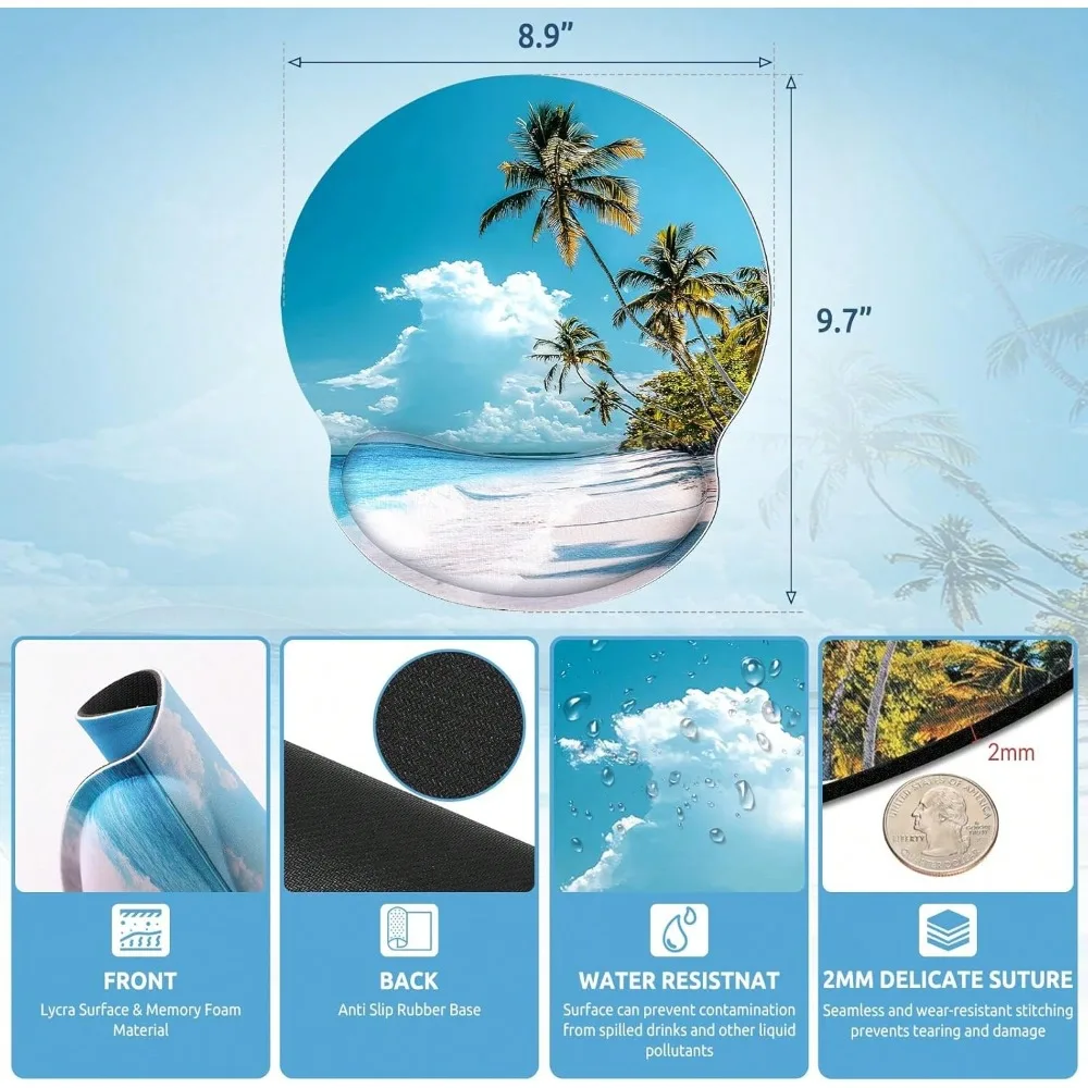 Ergonomic Mouse Pad With Wrist Rest, Small Mousepad With Non-Slip Rubber Base And Smooth Surface, Beach Mouse Pads For Desk, Office Desk Accessories
Ergonomic Mouse Pad With Wrist Rest, Small Mousepad With Non-Slip Rubber Base And Smooth Surface, Beach Mouse Pads For Desk, Office Desk Accessories