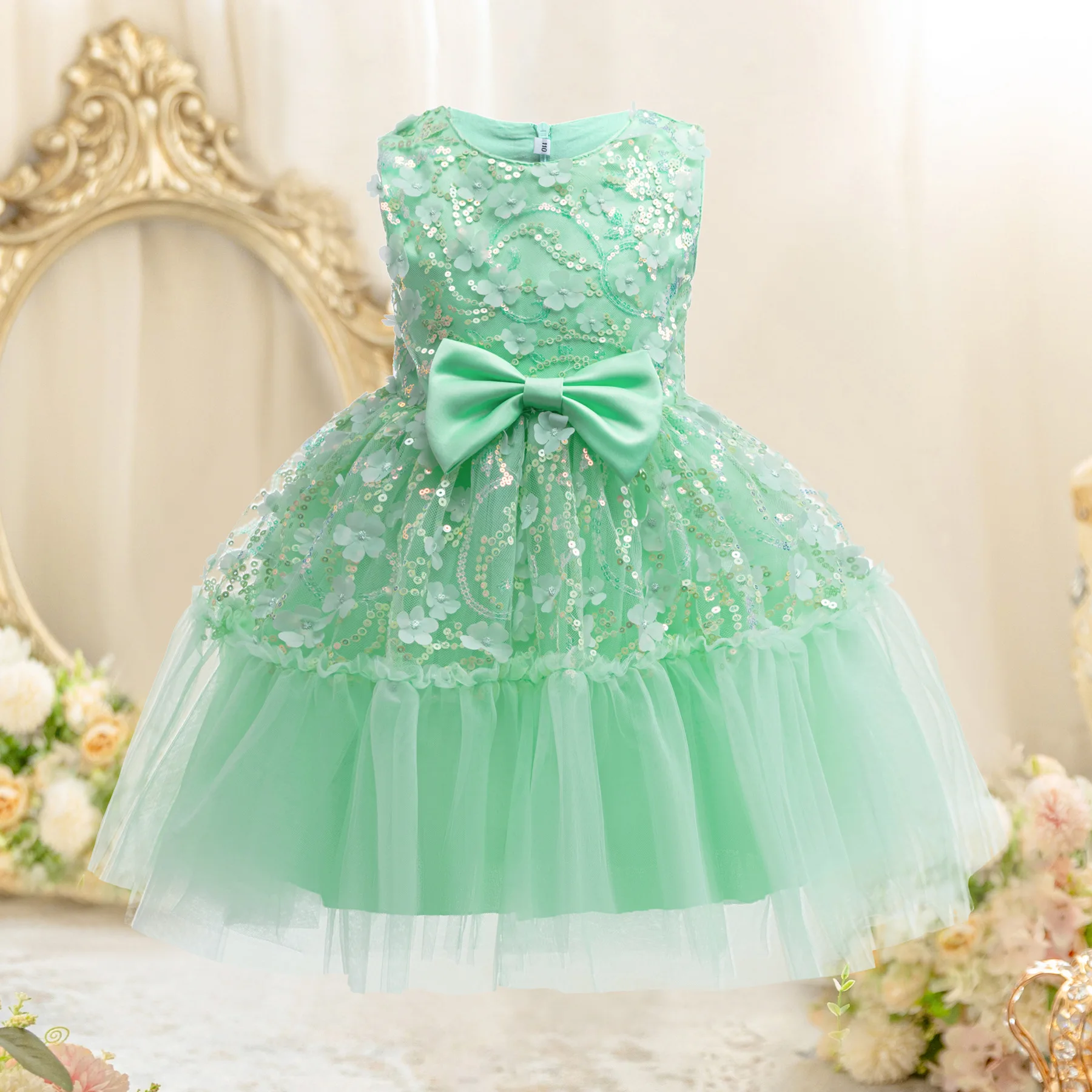 Flower Girl Wedding Dress Sequin Princess Gauze Shaggy Skirt Girls Elegant Dresses Baptism Dress Children's Green Summer Dresses
Flower Girl Wedding Dress Sequin Princess Gauze Shaggy Skirt Girls Elegant Dresses Baptism Dress Children's Green Summer Dresses