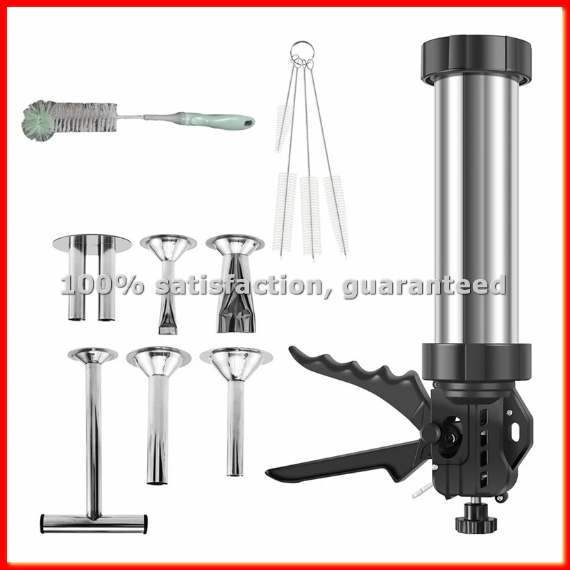 Sausage Maker Machine Stainless Steel Sausage Jerky Maker with 5 Nozzles Brushes Meat Pusher for Kitchen-ABWY
Sausage Maker Machine Stainless Steel Sausage Jerky Maker with 5 Nozzles Brushes Meat Pusher for Kitchen-ABWY