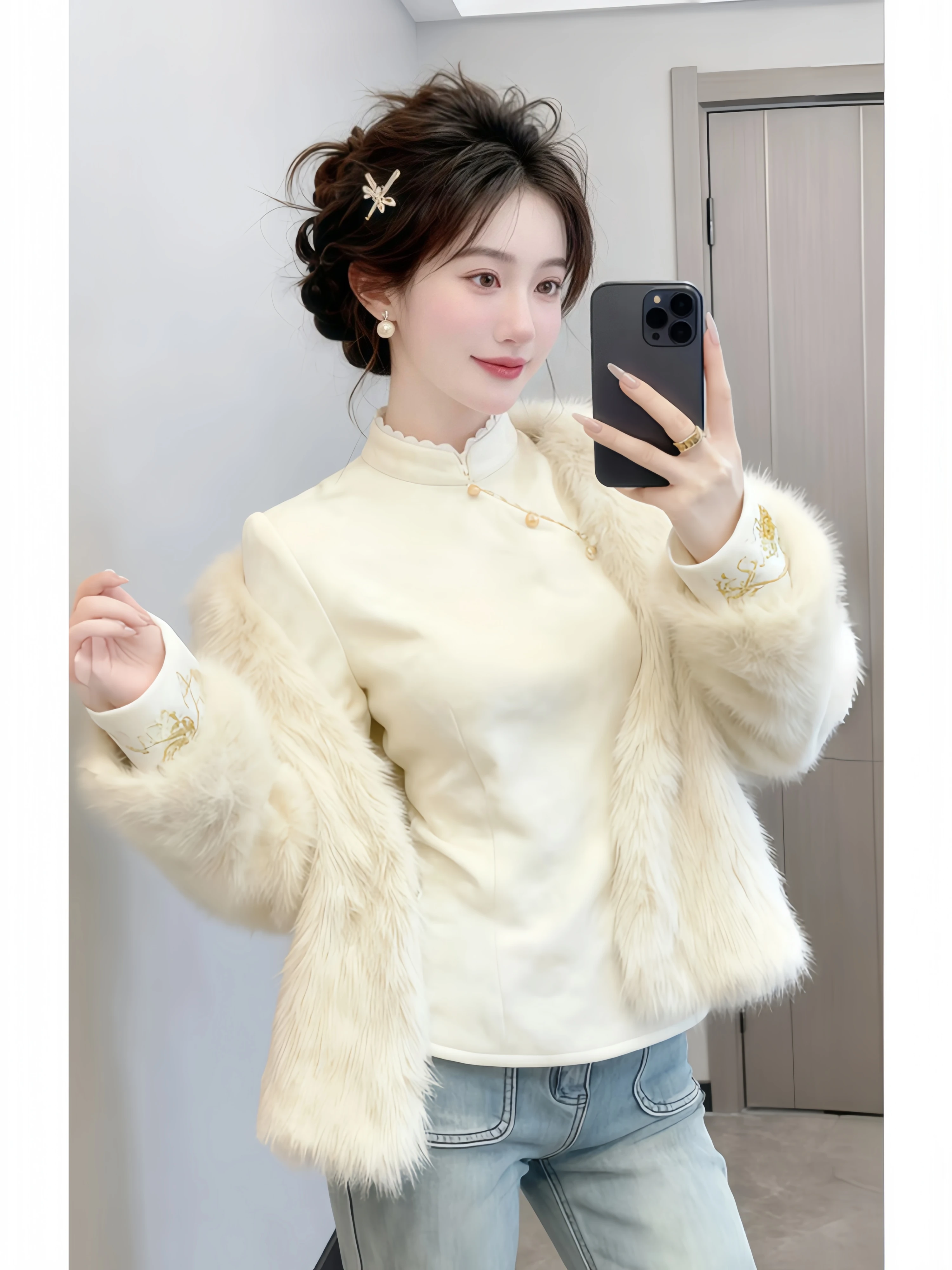 New Chinese Style Thickened Fleece Lined Long Sleeve Women's Base Shirt Embroidered Qipao Inner Wear Top Skin Friendly Breath...
New Chinese Style Thickened Fleece Lined Long Sleeve Women's Base Shirt Embroidered Qipao Inner Wear Top Skin Friendly Breath...