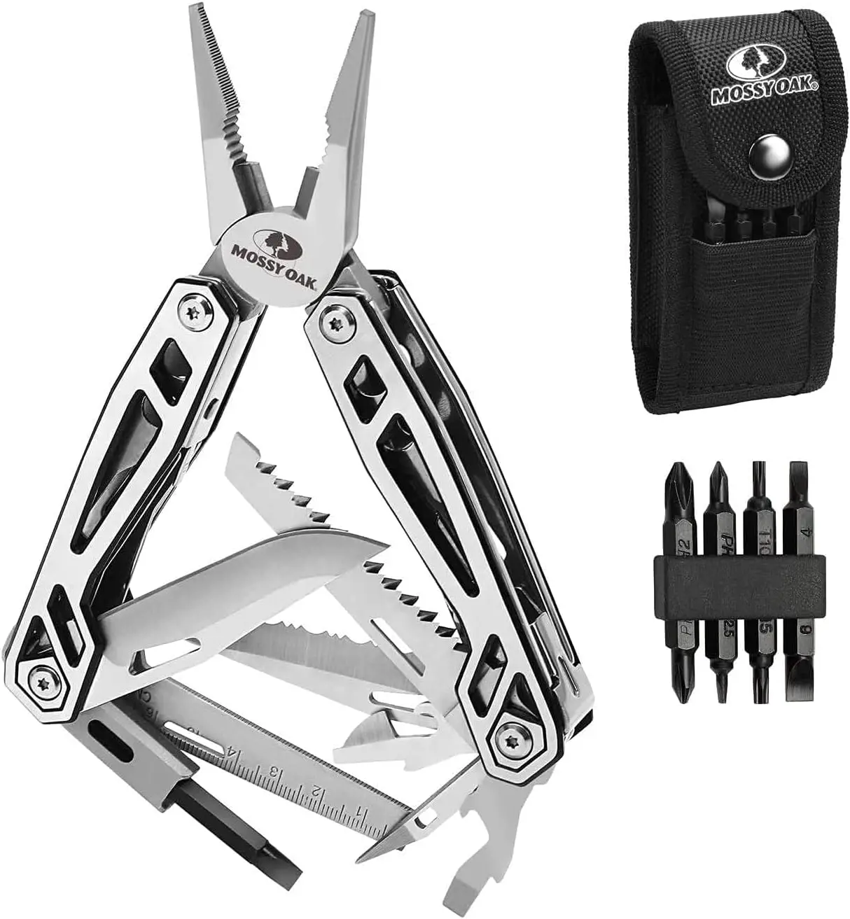 Multitool, 21-in-1 Stainless Steel Pocket Knife with Screwdriver Sleeve, Self-locking Pliers with Sheath-Perfect for Outdoor
Multitool, 21-in-1 Stainless Steel Pocket Knife with Screwdriver Sleeve, Self-locking Pliers with Sheath-Perfect for Outdoor